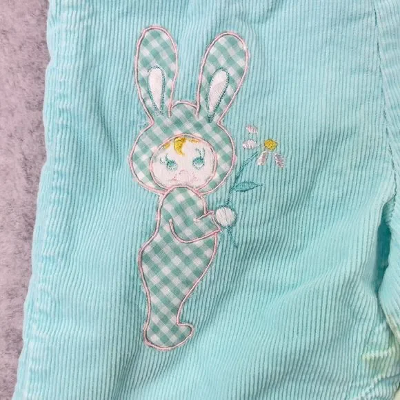 Vintage Jumper Blue Baby 12 months Applique STAINED - Picture 2 of 7